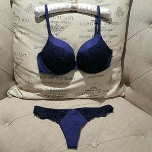 Adore Me Twilight Blue Bra and Thong set